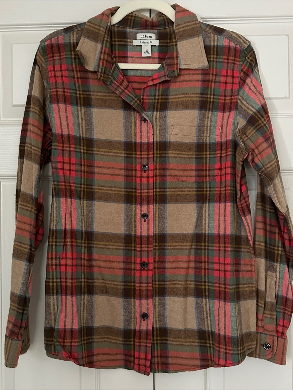 L.L. Bean Plaid Flannel Button-Up Shirt